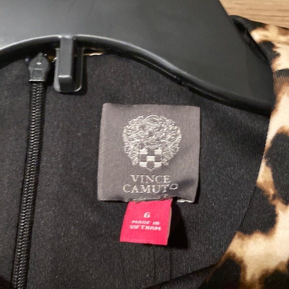 NWT Vince Camuto Women’s Sleeveless Bodycon Fitted Midi Dress Leopard Black 6 - Picture 8 of 8